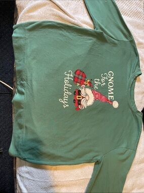Green Kids Holiday Gnome Sweatshirt